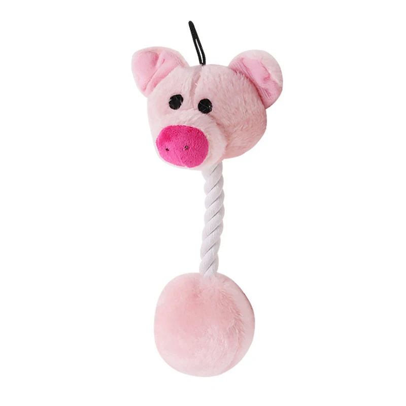 Pig В форме плюшевого животного щенок собака Веревка Узел игрушка жевательный писк питомца собака Игрушки для маленьких собак чистка зубов товары для домашних животных аксессуары для собак - Цвет: Pig