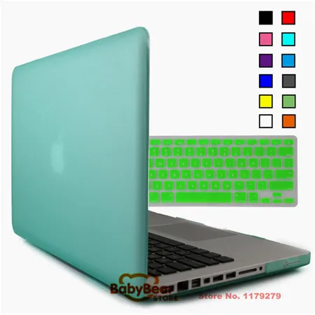 2 в 1 разноцветный Матовый Жесткий чехол и Защита клавиатуры для Mac book Pro 13 15 для Macbook Pro 13,3 15,4 A1278 A1286 - Цвет: green