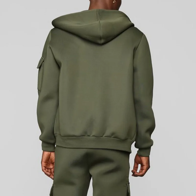 CYSINCOS мужской кардиган с капюшоном и карманами на молнии осенние черные толстовки