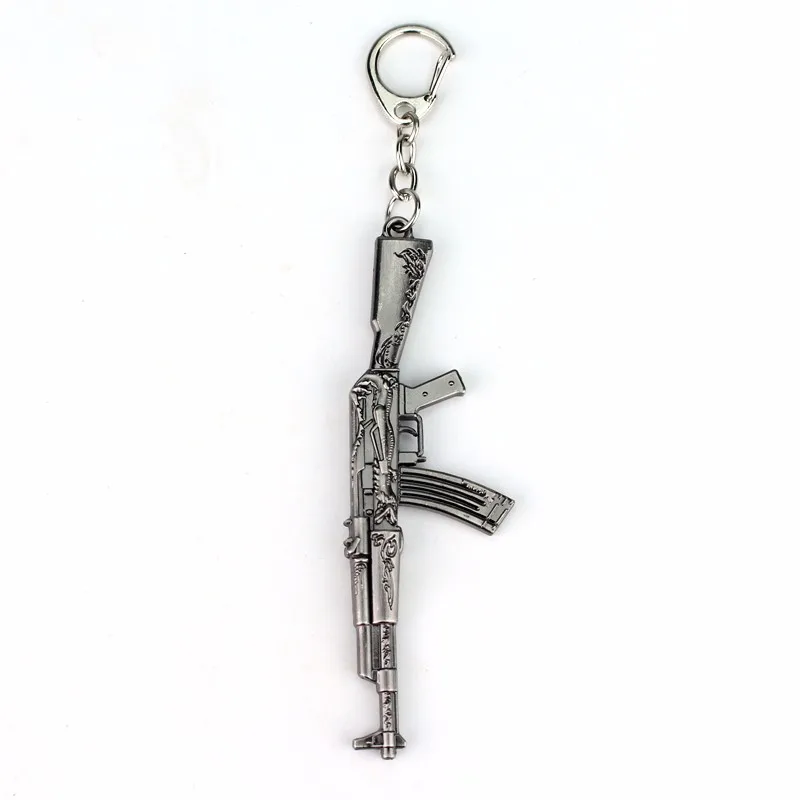Лидер продаж AK47 серый цвет с красноватым отливом брелок модные CF крест огнестрельное оружие Брелок человек из мультфильма «Время приключений» автомобильный брелок для ключей кольцо ювелирные изделия подарок мужчине
