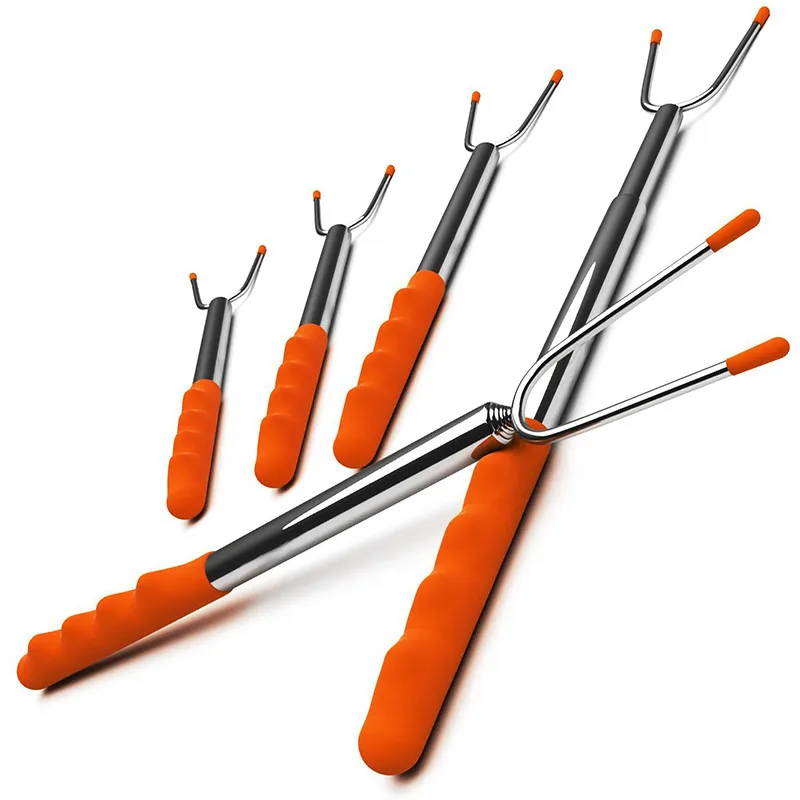 Растягивающиеся барбекю шампуры для мясо Prod силиконовая ручка вилки длинные