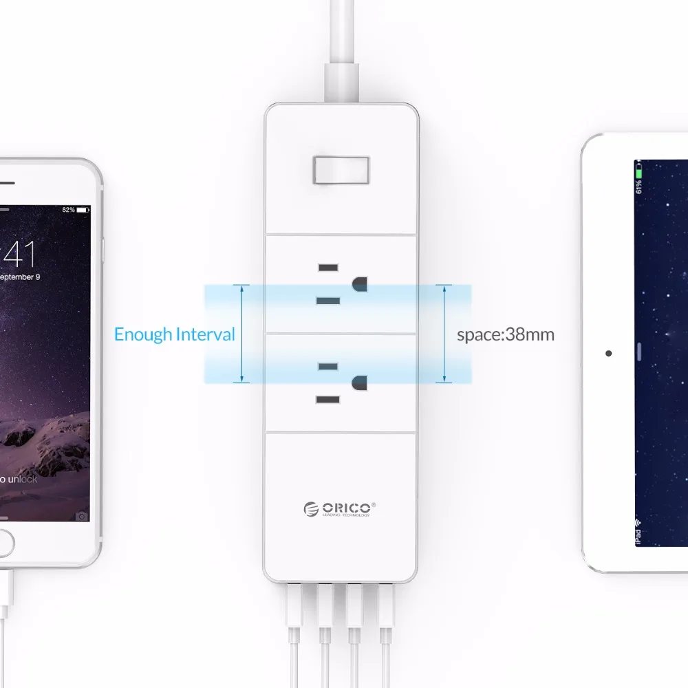 USB лента ORICO для путешествий с Умной зарядкой IC вашего телефона и других usb
