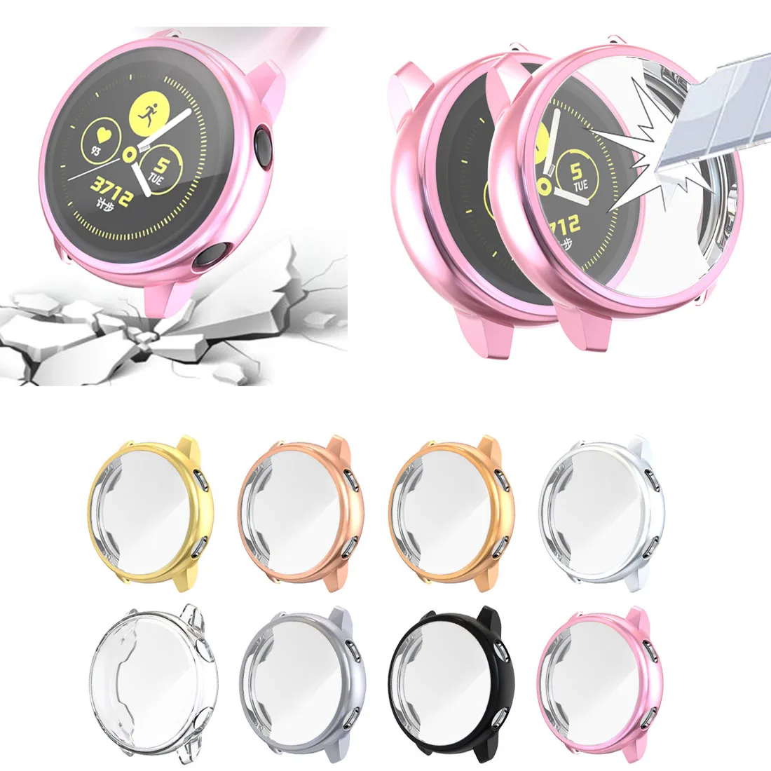 Защитный чехол с покрытием для Samsung Galaxy Watch Active Ультратонкий Мягкий силиконовый 40