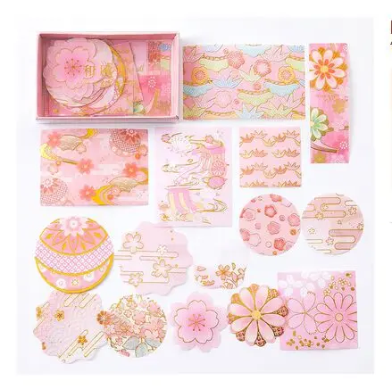 gold cherry blossom 45 шт./кор. в японском стиле наклейки из золотистой фольги с бронзовым покрытием кран волна вишня в цвету древних из мультфильма «Холодное сердце»; свадебные туфли, украшенные наклейки для ежедневника - Цвет: gold cherry blossom