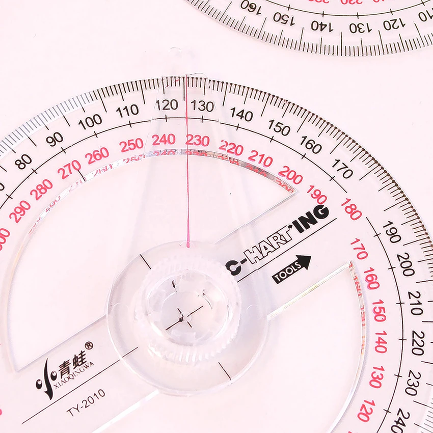 Пластик 360 градусов транспортир с поворотным кронштейном Математика угломеры