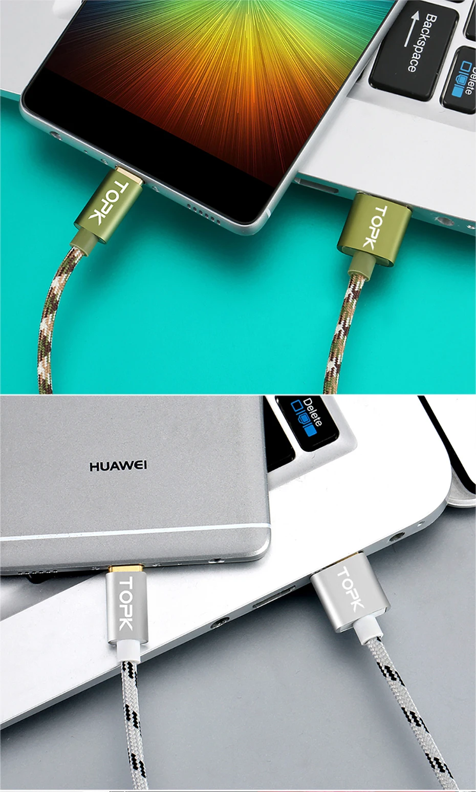 TOPK Micro USB кабель 2.4A быстрая Синхронизация данных зарядный кабель для samsung huawei Xiaomi Microusb Кабели для мобильных телефонов