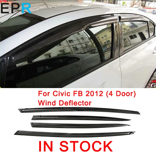 Для Civic FB 2012(4 двери) углеродное волокно дефлектор ветра для Honda глянцевые волокна аксессуары