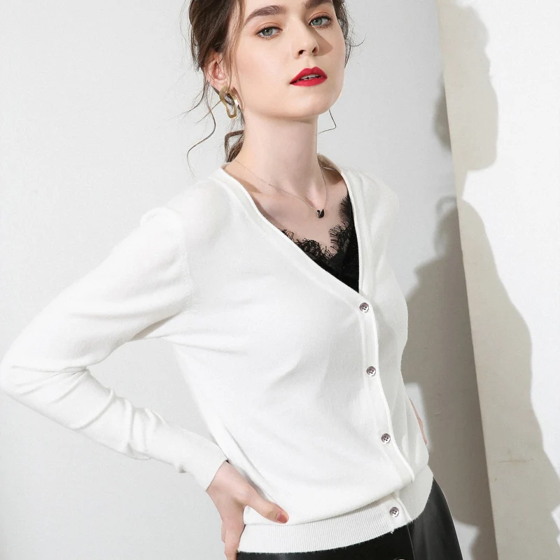 Women Cardigans Winter 100% Pure Wool Knit Sweaters Hot Sale 10Colors Woolen Jumpers Ladies Standad Clothes Tops Jackets |