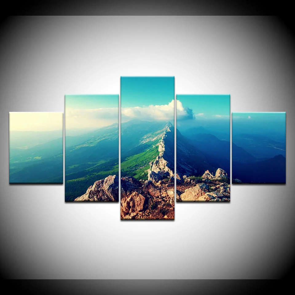 5 шт. современные рамки Печать холст Картина с горами Модульная картина для дома