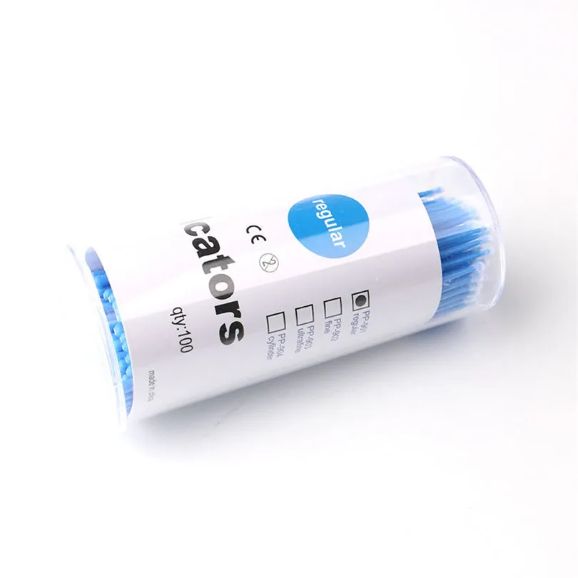 100 шт/бутылка одноразовые гибкие микро Аппликаторы кисти для наращивания ресниц