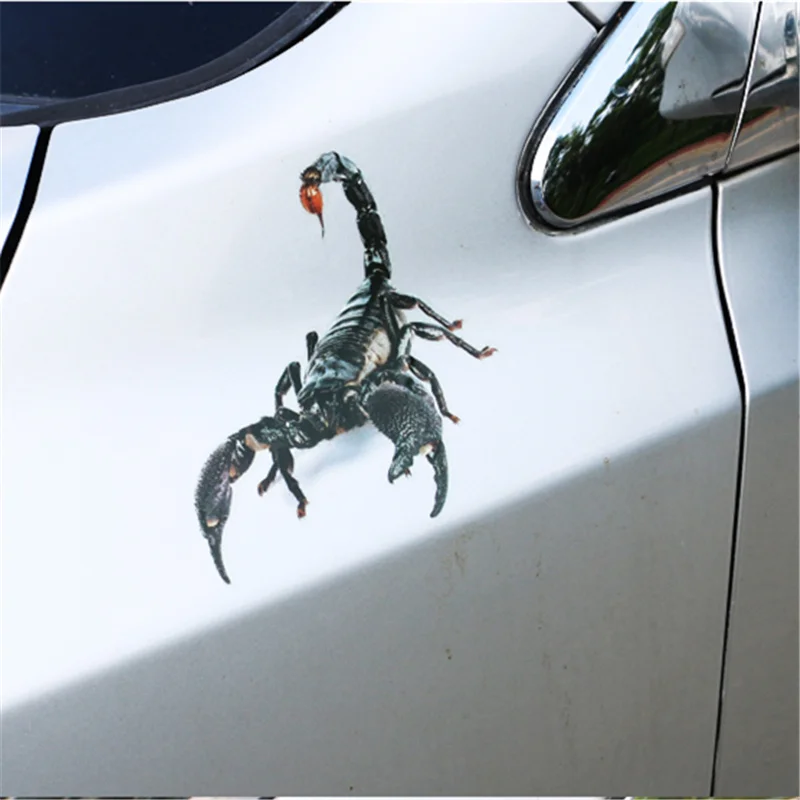 3D Автомобильная наклейка в виде паука ящерицы Скорпиона стикер с животными для