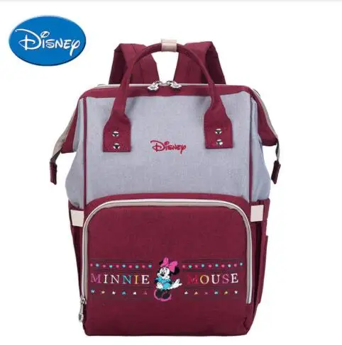 Disney Микки и Минни Маус сумки для подгузников Сумка для детской коляски путешествия рюкзак большой ёмкость Мумия средства ухода за кожей будущих мам - Цвет: red
