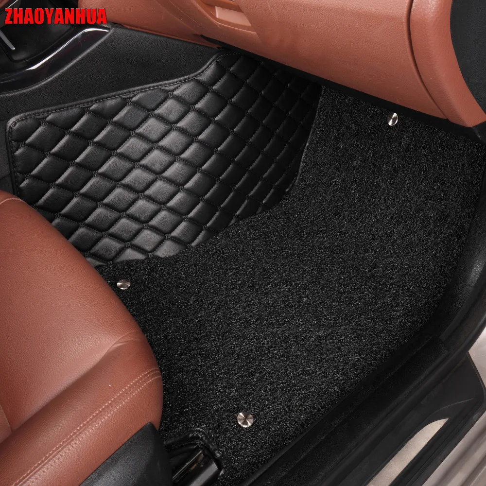 ZHAOYANHUA Car floor mats Case for Hyundai ix25 Elantra SantaFe Sonata Solaris Tucson car-styling leather Anti-slip carpet liner |
