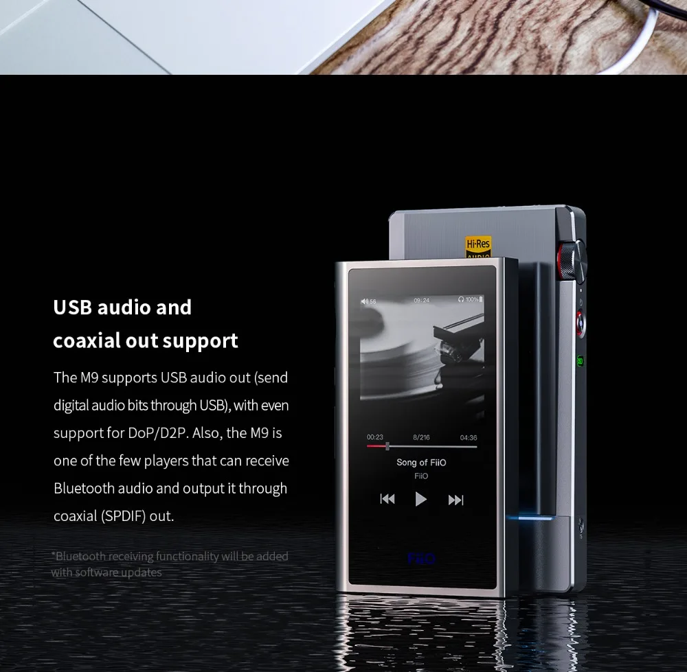 FiiO M9 HIFI AK4490EN* 2 Сбалансированный wifi USB DAC DSD Портативный Аудио MP3 плеер с высоким разрешением Bluetooth LDAC APTX FLAC