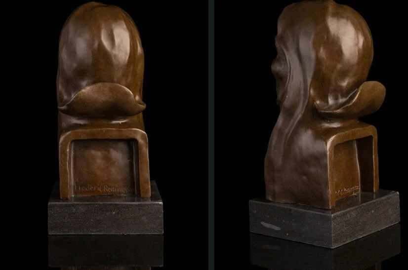 Скульптура в стиле арт-деко Борьба Мужская голова Бюст Бронзовая статуя подпись |