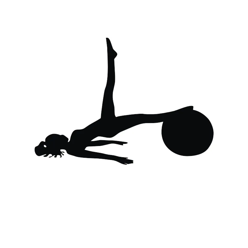 Женская наклейка с шариком пилатеса настенные Стикеры наклейки на стену