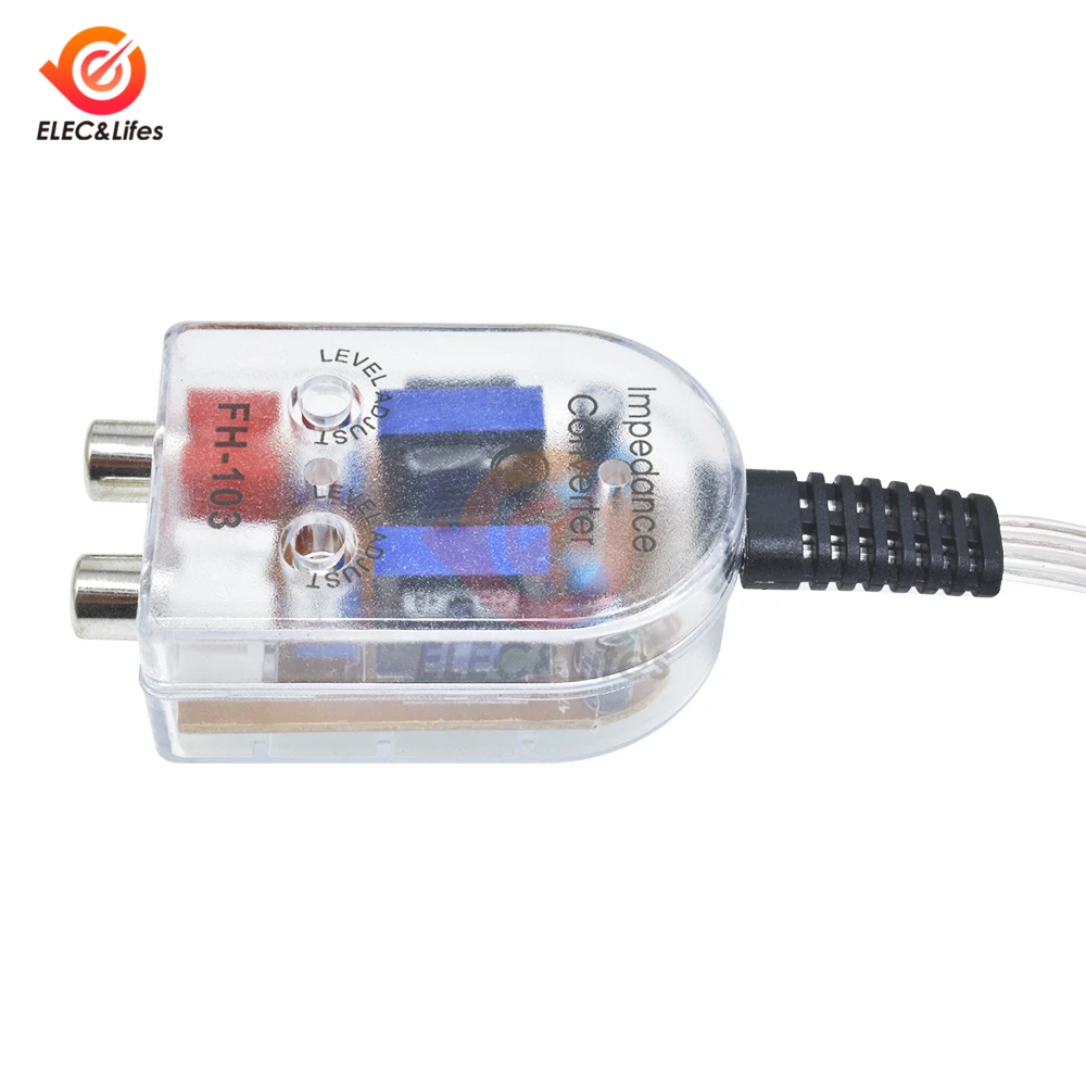 12V автомобиль аудио с высоким и низким RCA линия сабвуфер аудио импедансный конвертер низкая аудио фильтр аудио выход