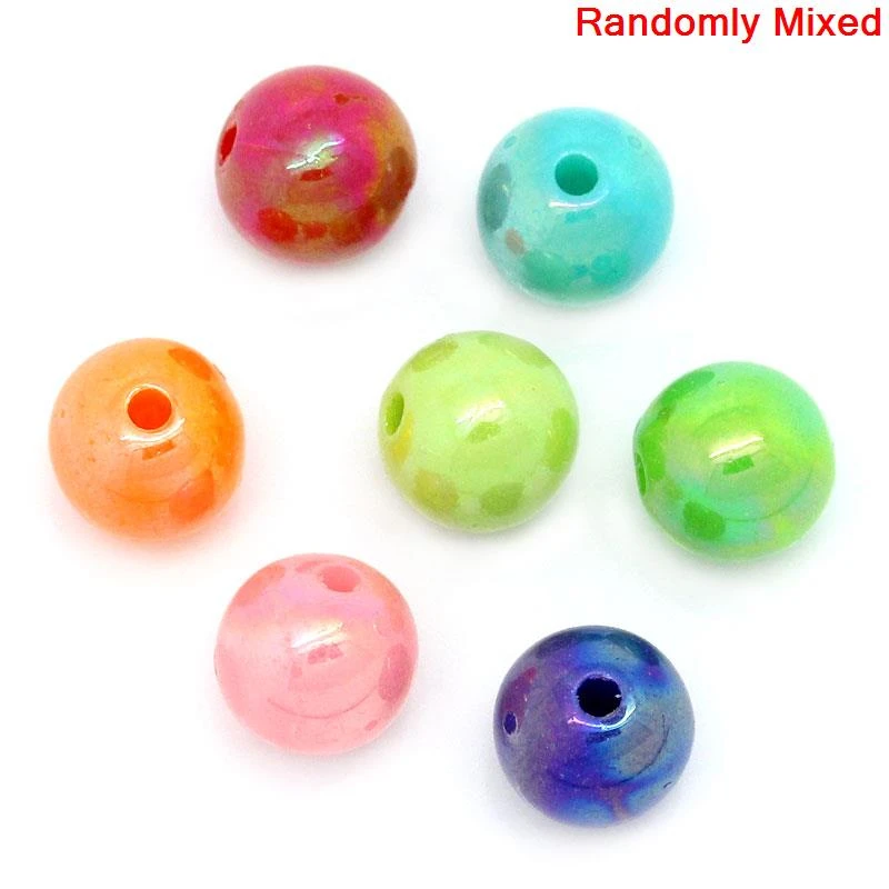 DoreenBeads акриловые бусины Круглые разноцветные AB Цвет 8 мм диаметр, 300 шт(B22091), иу