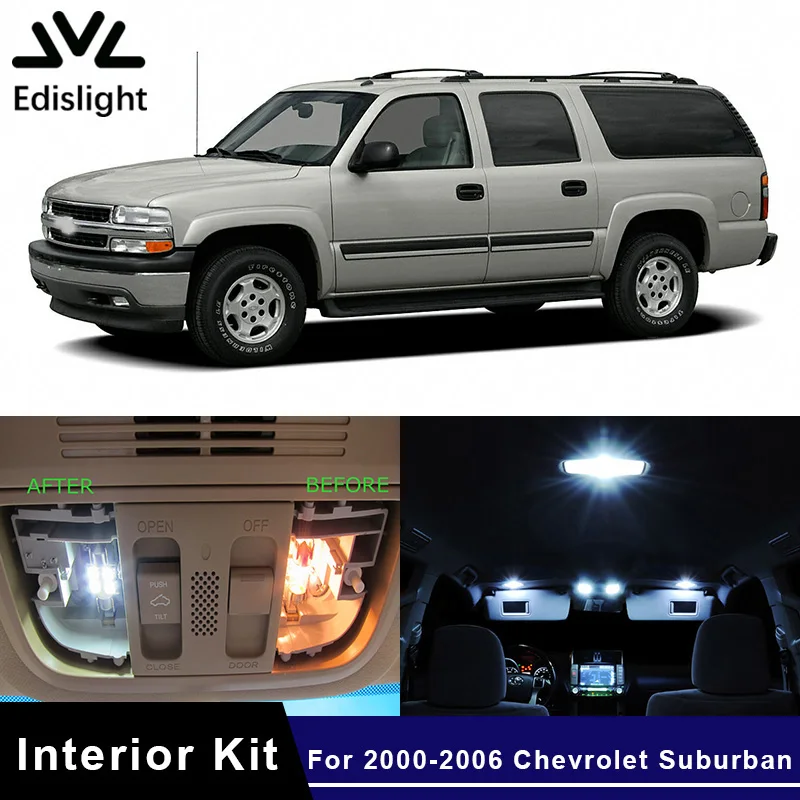 Автомобильные лампы Edis light 12 шт. внутренняя посылка ламп для 2000 2006 Chevrolet Suburban 1500 2500