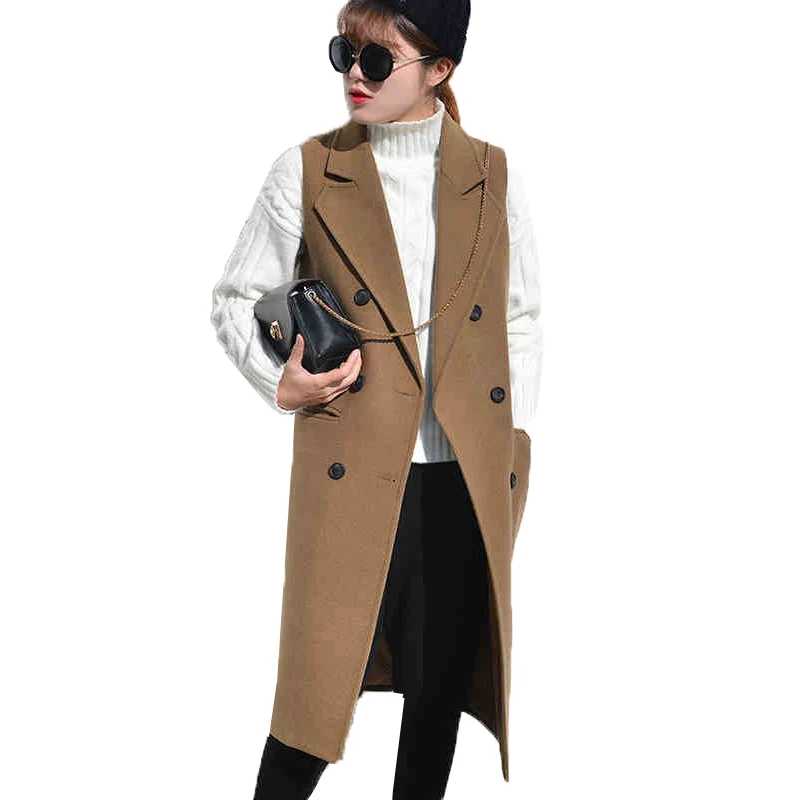 Новинка 2017 Модный женский брендовый жилет весна осень стильное длинное