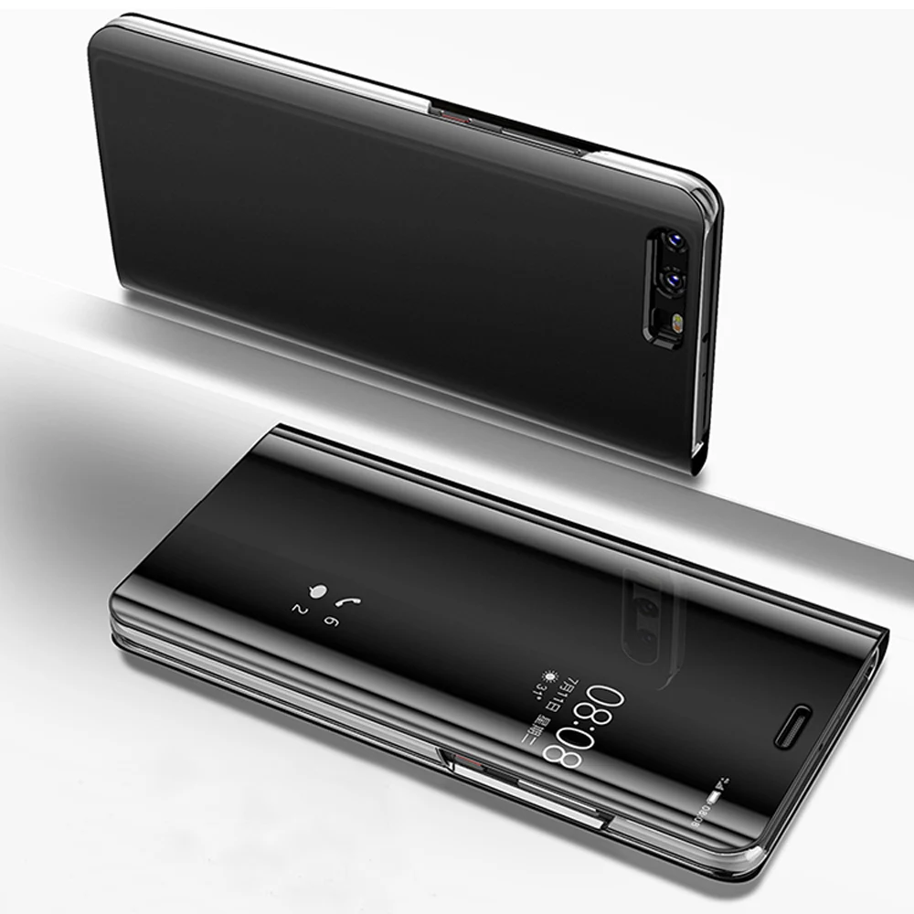 Чехол для huawei Honor View 10 20, умный флип-чехол, кожаный чехол для huawei Honor V20 V10, прозрачный зеркальный чехол с подставкой и держателем