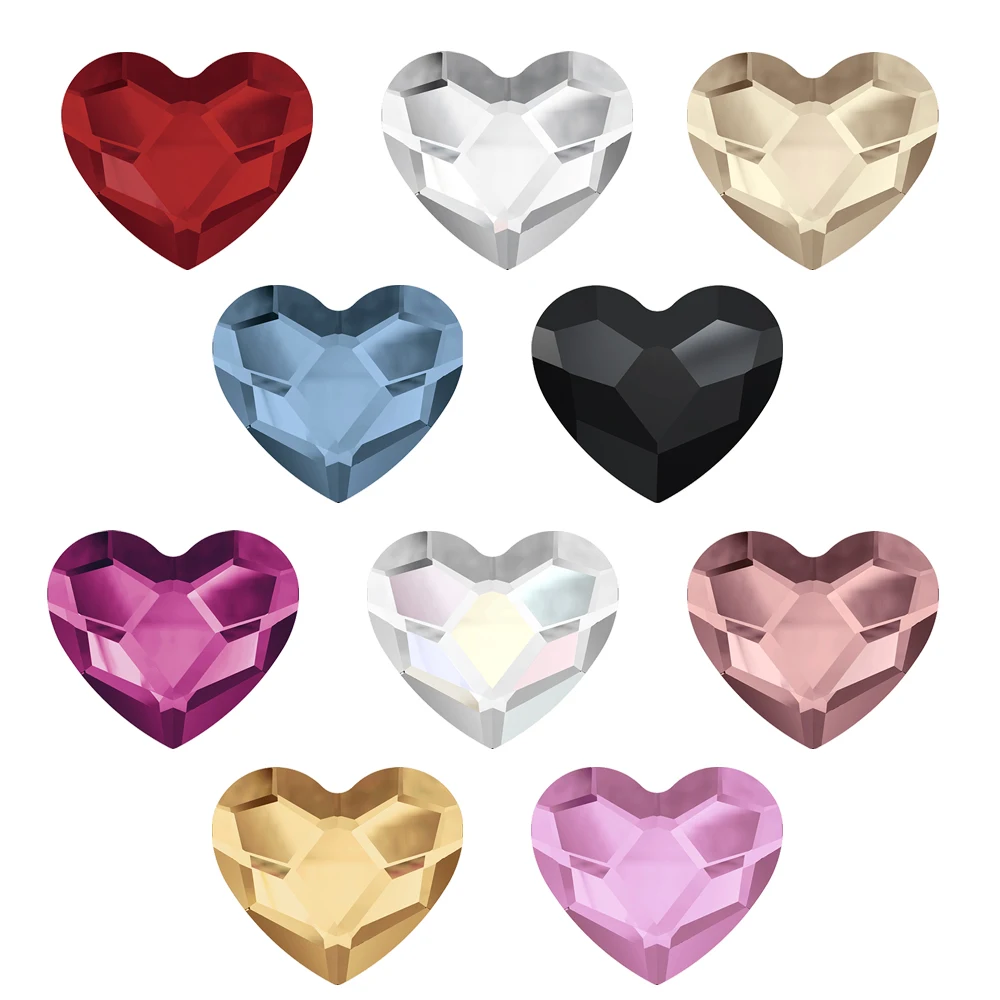 (Выберите свои цвета) элементы Swarovski Heart (2808) (без горячей фиксации) (6 мм 10 14 мм)