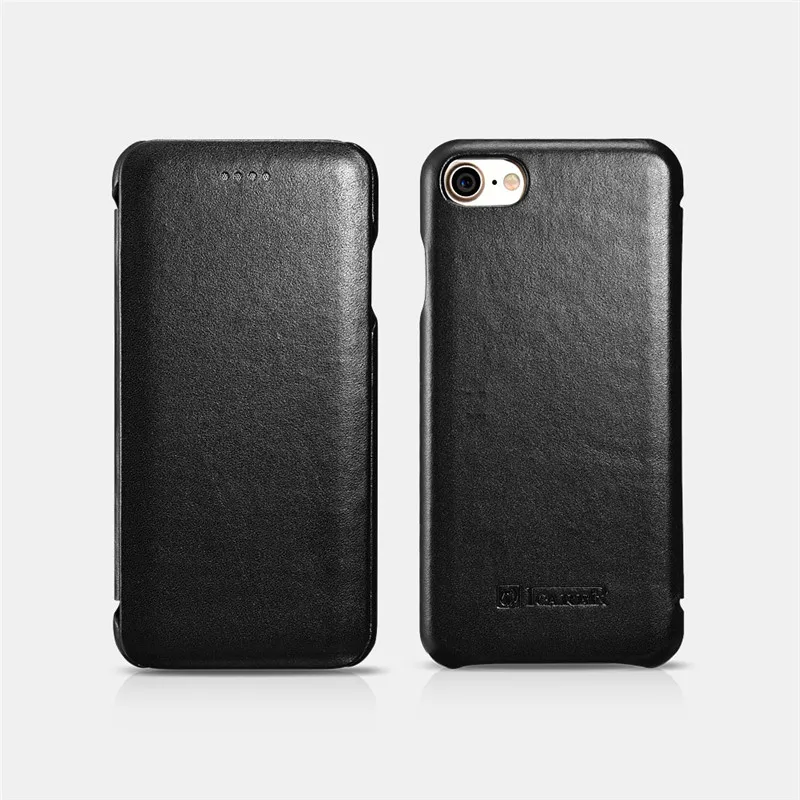Ультра тонкий чехол для iPhone 7 8 роскошный загнутый край натуральная кожа защитный