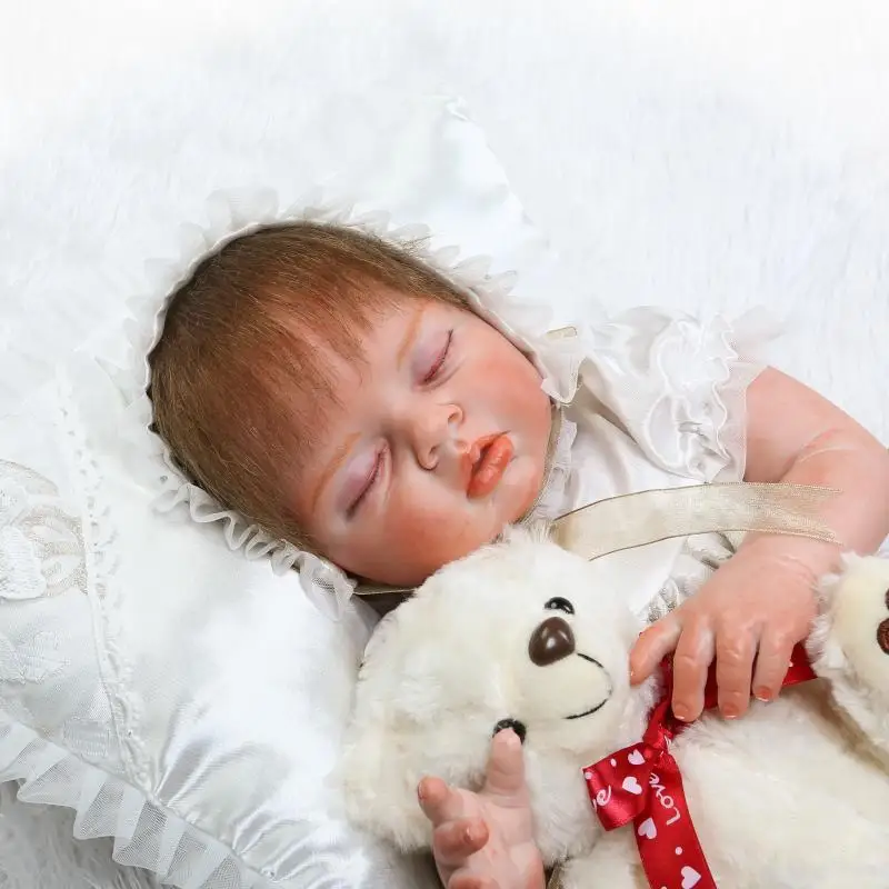 55 см bebe reborn высокое качество девочка Кукла младенцы мягкие силиконовые детские