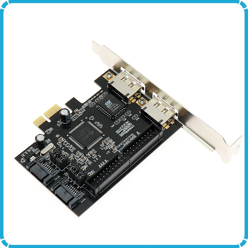 Комбинированная 2 порта SATA 0 + IDE eSATA PCI-e PCI express RAID контроллер карта плата расширения
