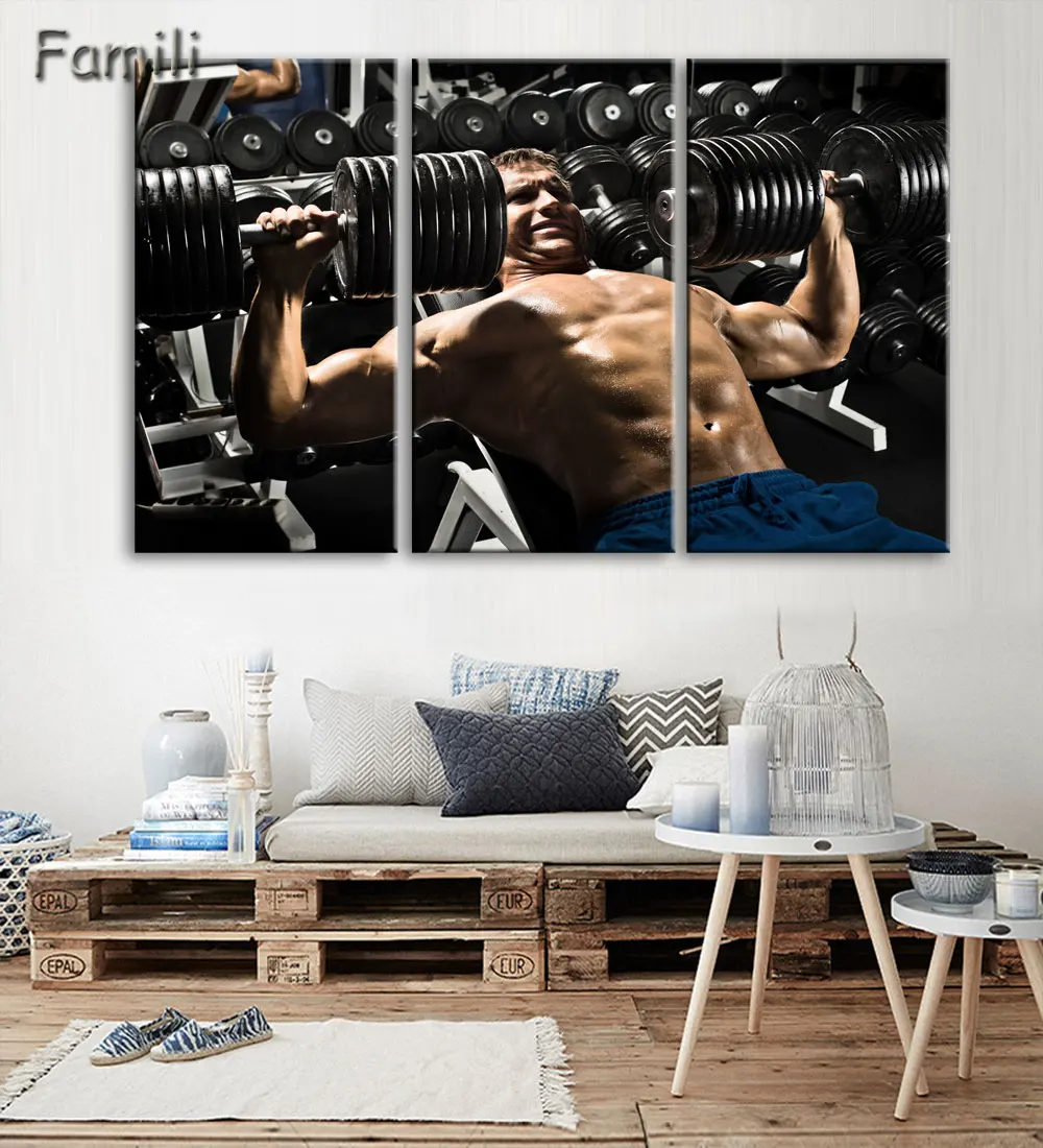 3 шт. настенный постер для бодибилдинга фитнеса занятий спортом живопись на
