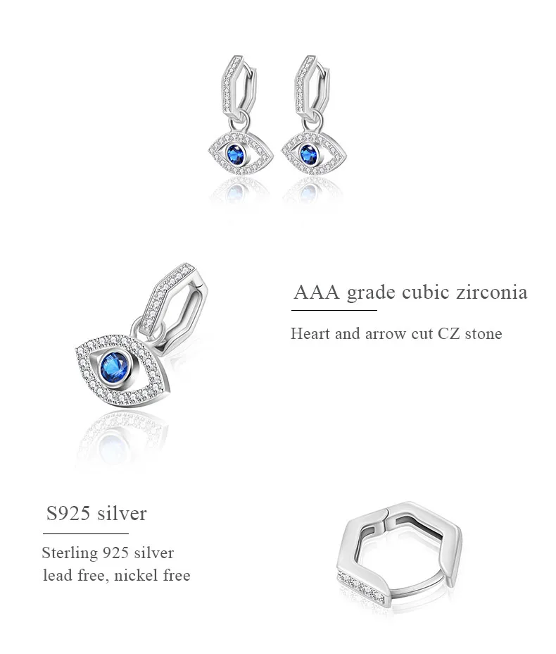 KALETINE Evil Eye падение серьги 925 Sterlng Серебряный Модные украшения милый синий камень заявление серьги для Для женщин аксессуары
