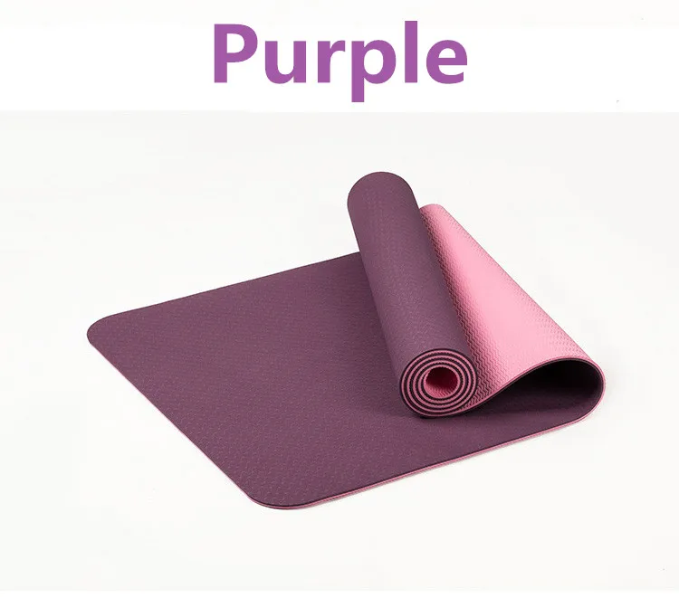 Коврик для йоги TPE нескользящий фитнеса тонкий тренажерного зала коврики