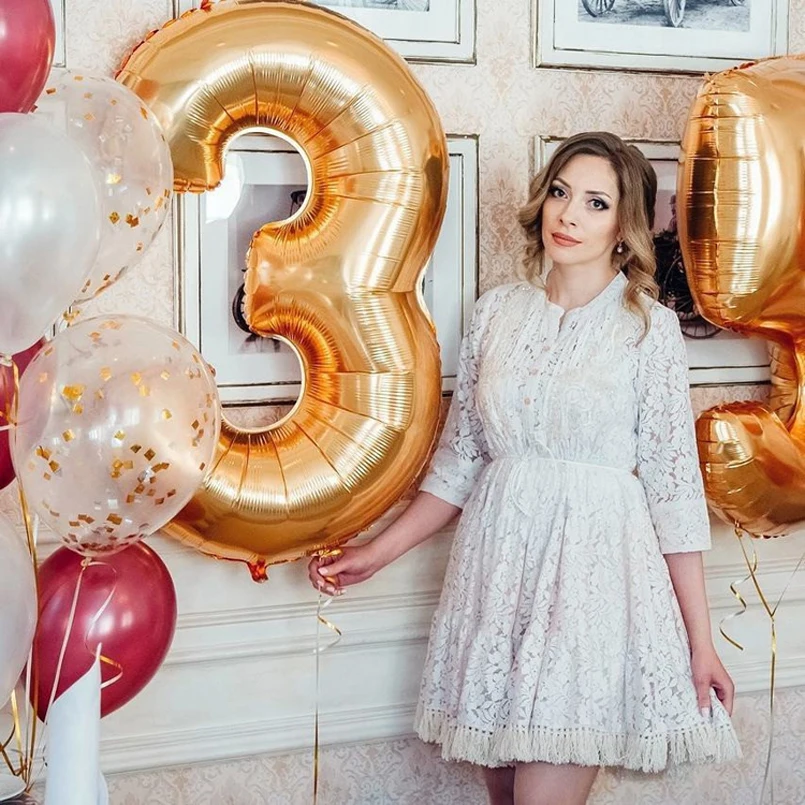 1 шт. Золото Серебро большое количество воздушные шары из алюминиевой фольги