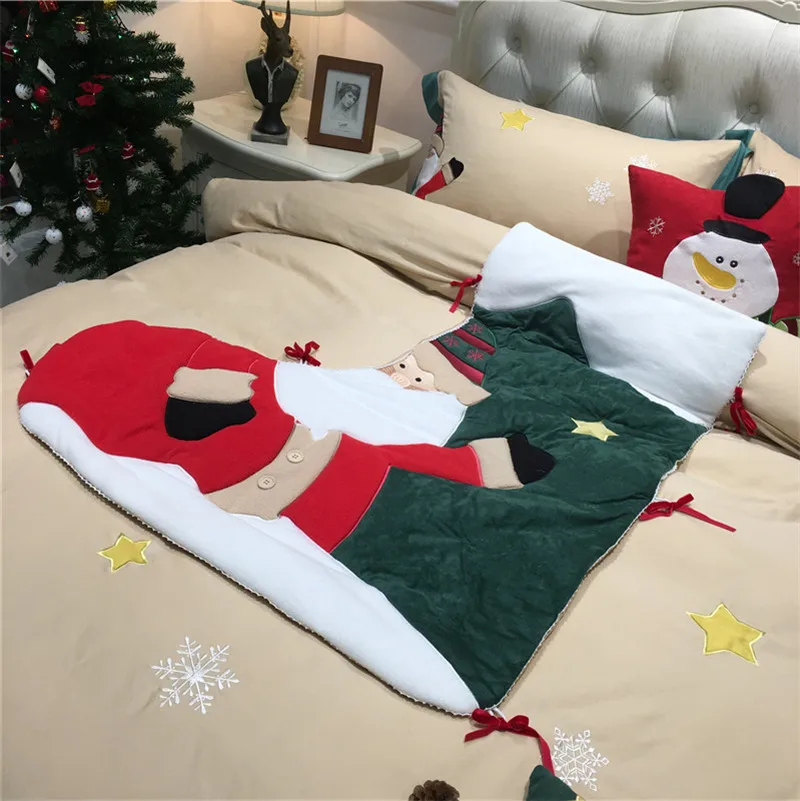 Рождественский чулок Санта Клаус 60 S постельное белье из египетского хлопка набор пододеяльников постельное белье/простыни наволочки Рождественские подарки для детей