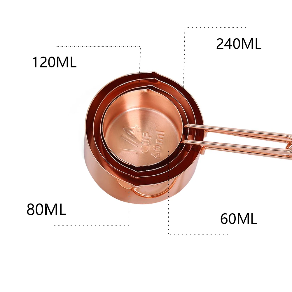 8 шт. в наборе измерительная чашка для выпечки из розового золота инструмент