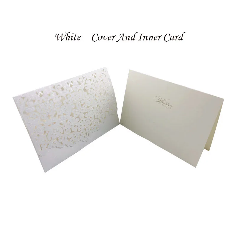 White Cover Insert 1 шт. элегантная Роскошная Цветочная облачная лазерная резка, для свадьбы, пригласительные открытки, бумага, подгоняемый детский душ, свадебные украшения, вечерние принадлежности - Цвет: White Cover Insert