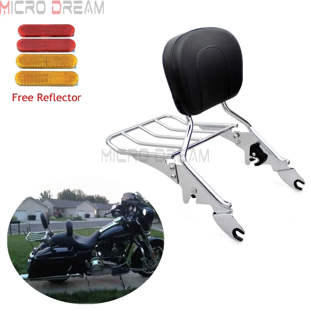 

Aluminum Sissy Bar Passenger Backrest Motorcycles Detachable Rear Luggage Holder Rack For Harley Road King Classic 2009-2017