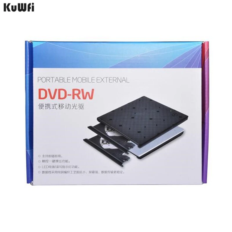 Внешний привод DVD/CD KuWFi Type C USB 3 1 RW CD/DVD ROM оптический для Mac/PC/Apple Laptop/OS/Windows|Оптические