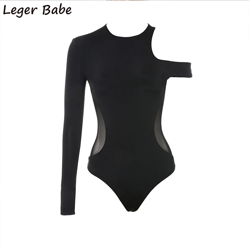 Женское облегающее боди Leger Babe повседневное пляжное с длинным рукавом и сеточкой