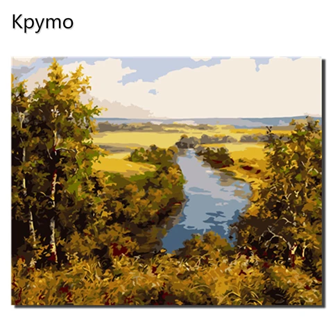 VA-0285 Kpymo DIY PBN Arcylic живопись по номерам осень на холсте в рамке настенные картины искусство для гостиной украшение дома VA-0344 - Цвет: VA-0285