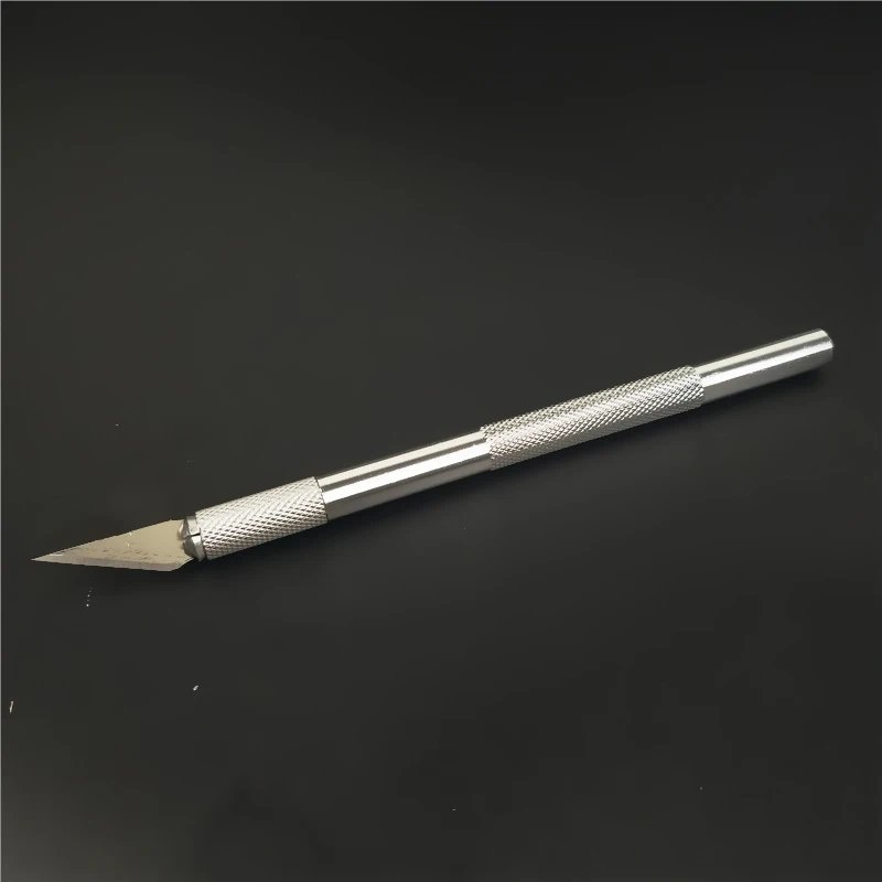 6 unids/set de cuchillo de mango de Metal con cuchillas para las Artes herramientas de tallado de madera artesanía reparación PCB de teléfono de herramientas manuales de bricolaje