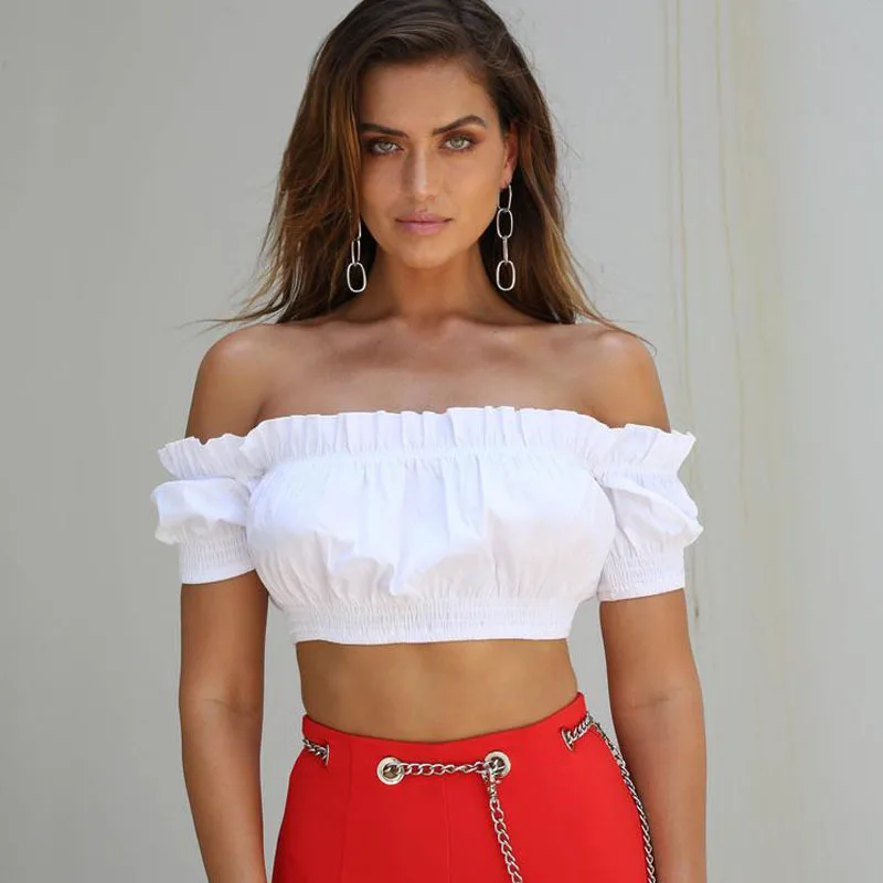 2018 модные пикантные Для женщин с открытыми плечами короткий рукав Повседневное