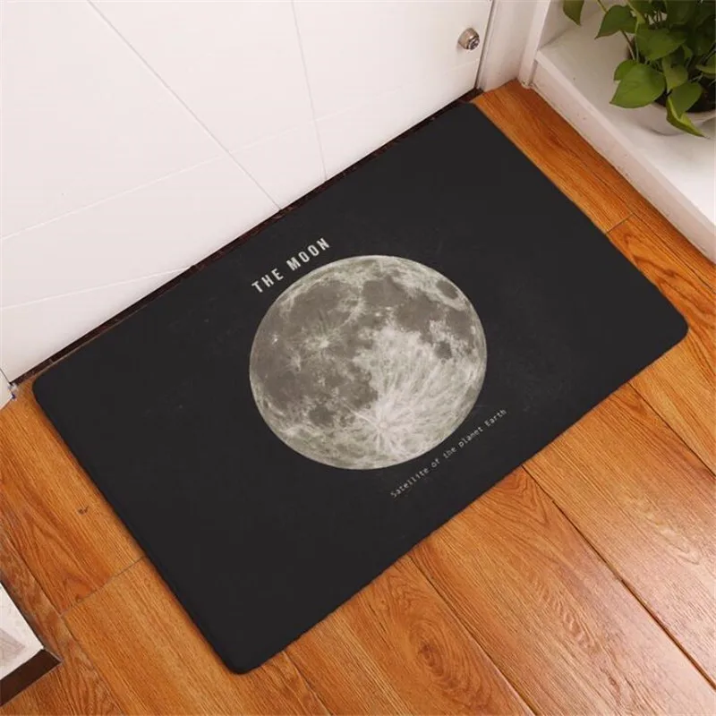 Вселенная планет напольный коврик с принтом Противоскользящие коврики Луна Марс