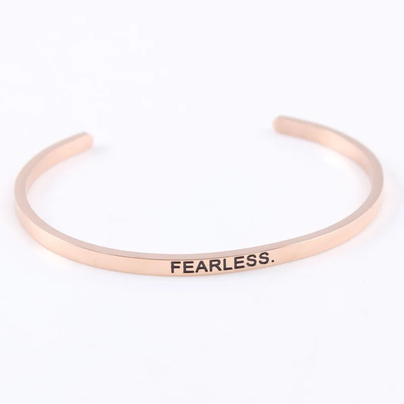 Хит продаж розовое золото цветной браслет с мантрой вдохновляющая нержавеющая