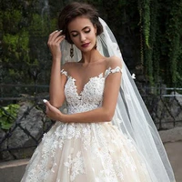 vintage turkey lace ball gown wedding dress 2019 off shoulder princess illusion jewel neck bride bridal dress gown weddingdress