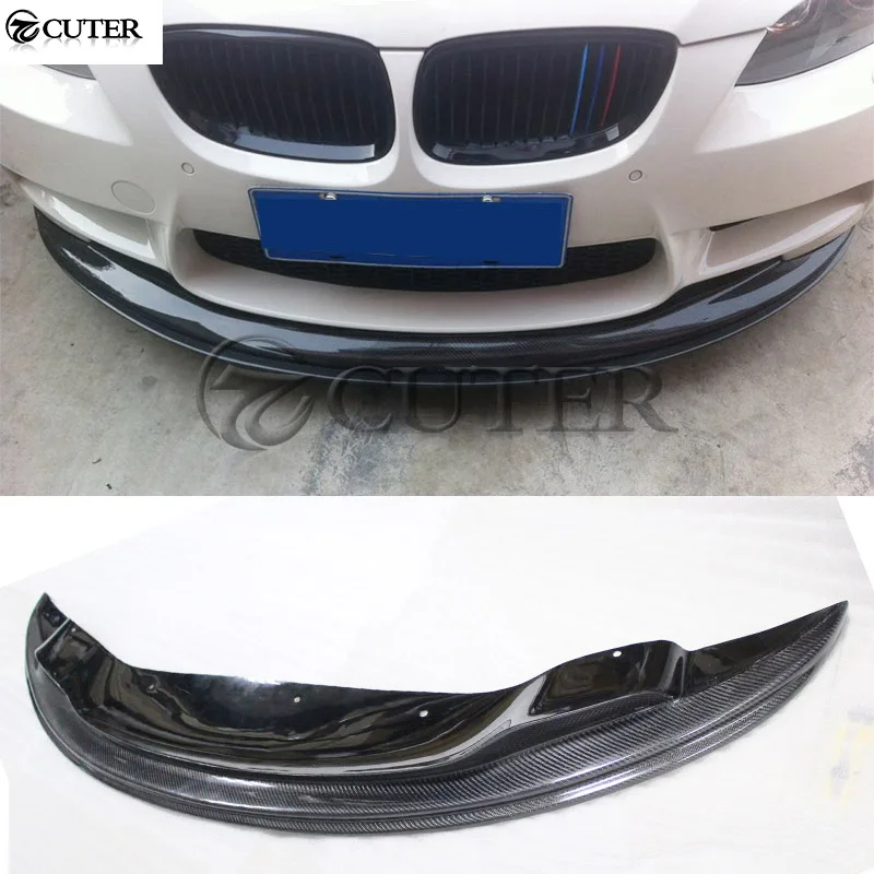 E92 E93 M3 GTS Стиль углеродного волокна передний бампер губ сплиттер для BMW