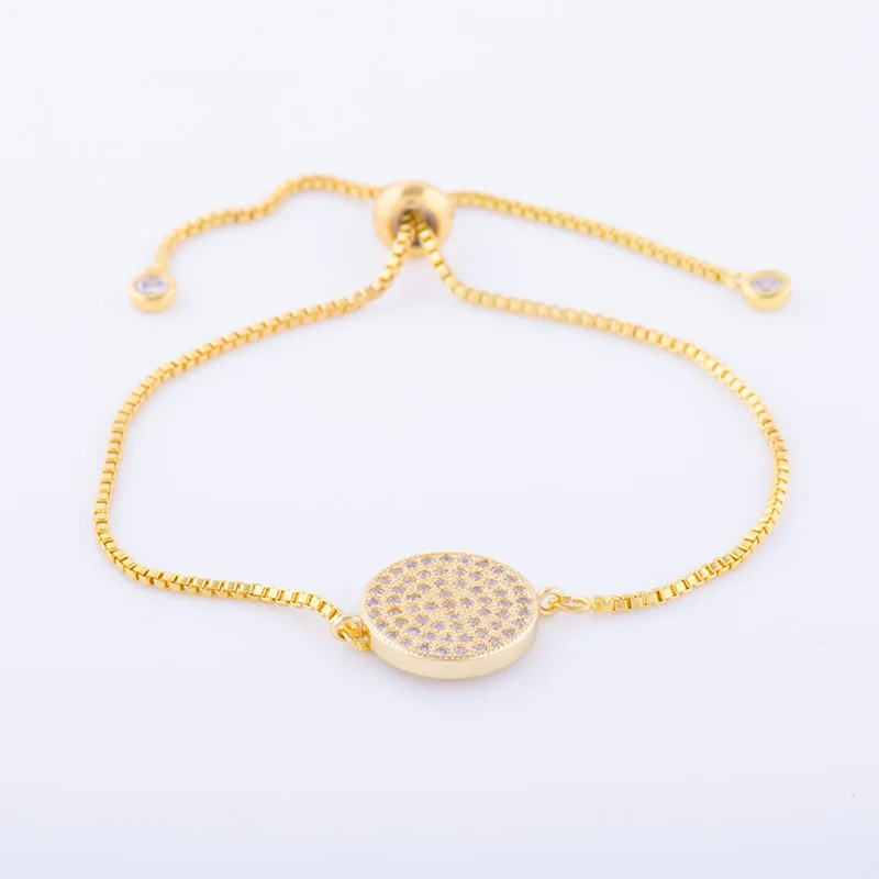 Оптовая продажа простых латунных Металлических Браслетов с подвесками для