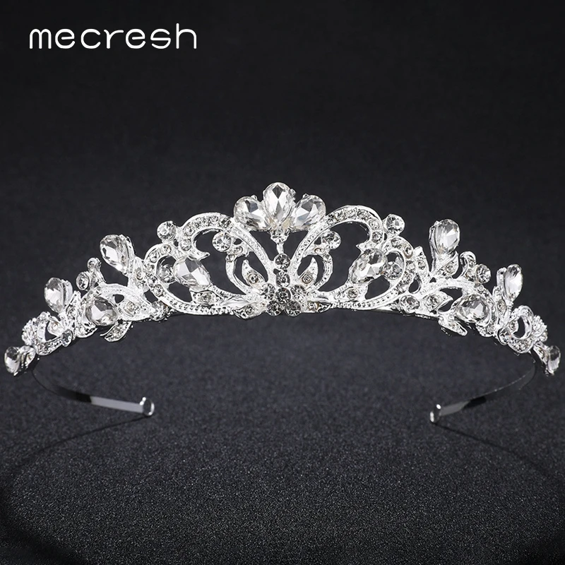Mecresh великолепные хрустальные свадебные диадемы аксессуары для волос Стразы