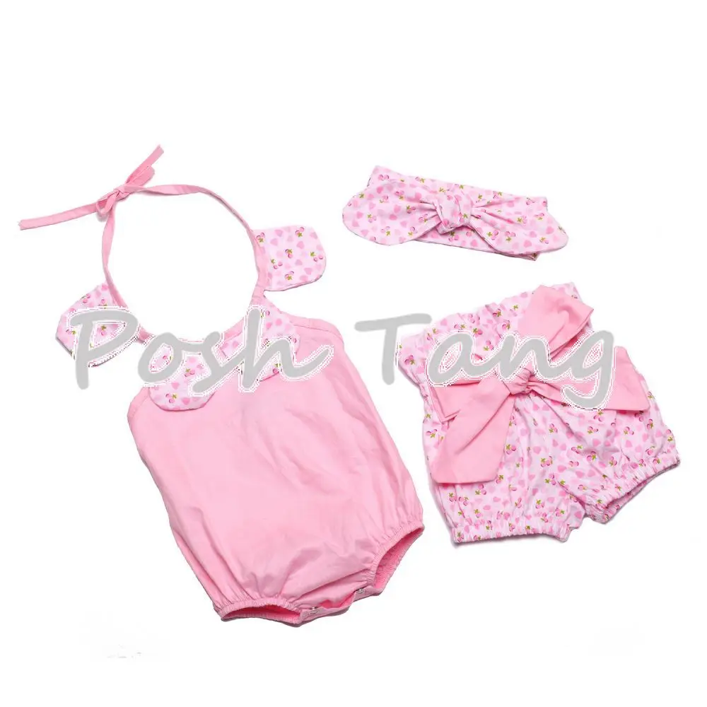 Летний винтажный потертый шикарный комбинезон голубого и розового цвета с