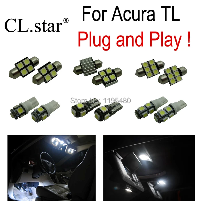 

8pc X Free shipping Xenon white LED interior light kit for Acura TL 1999-2003